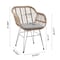 Manhattan Comfort Antibes 1.0 Steel Rattan 3-Piece Patio Conversation Set with Cushions in Grey OD-CV010-GY - alternate 4